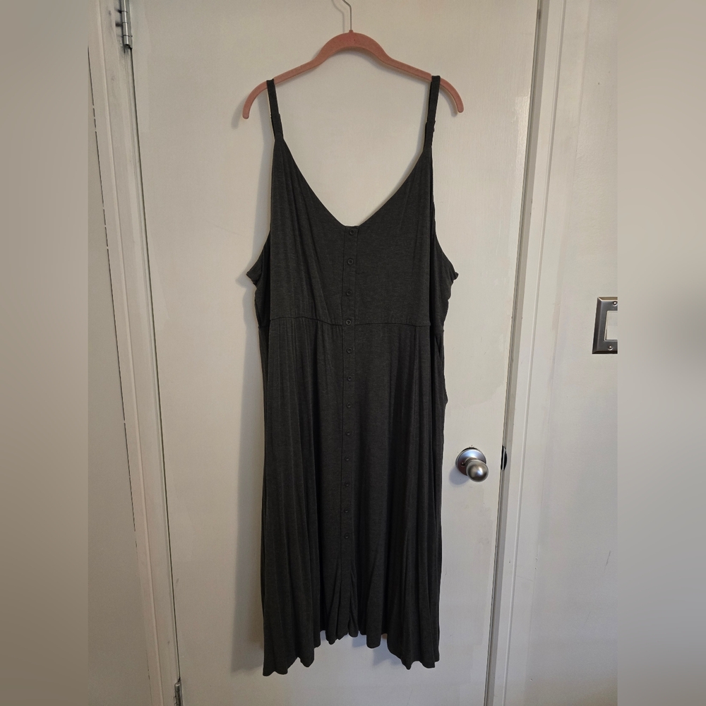 torrid Dark Gray Button-Front Maxi Dress 5x